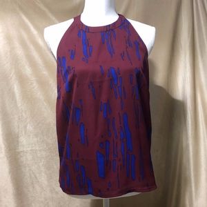 Shameless Brand Burgundy/Blue Halter top